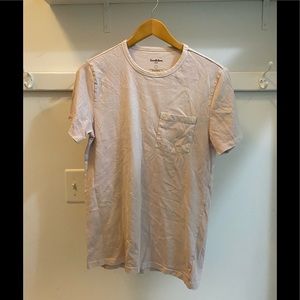 Simple cream T-shirt with pocket